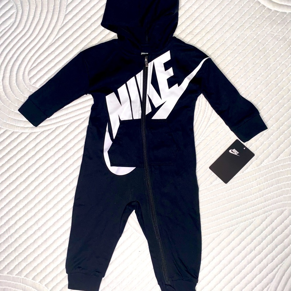 Baby’s Black Nike Zip Up Onesie Hoodie